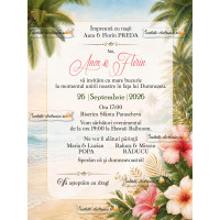 Invitatie la nunta - fundal exotic