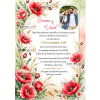 Invitatie de nunta cu maci