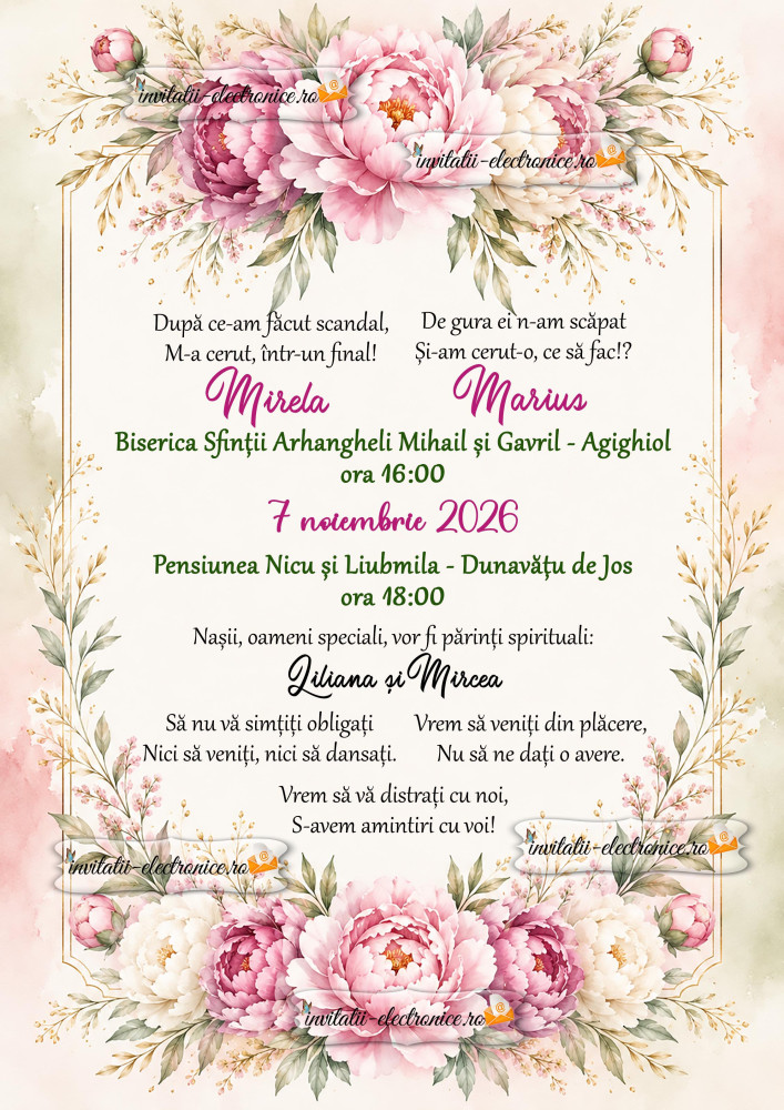 Invitatie electronica la nunta