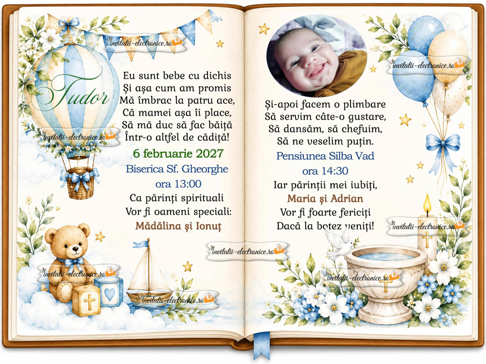 Invitatie la botez baietel