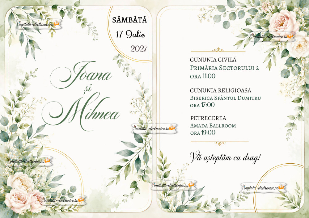 Invitatie de nunta eleganta