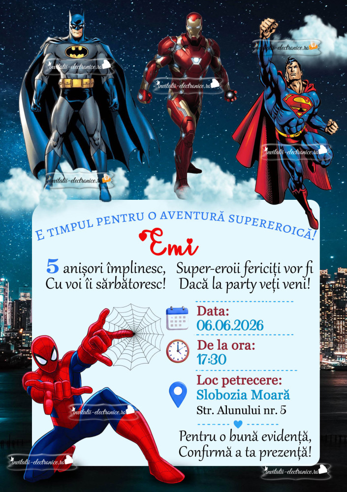 Invitatie cu supereroi