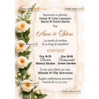 Invitatie de nunta cu flori