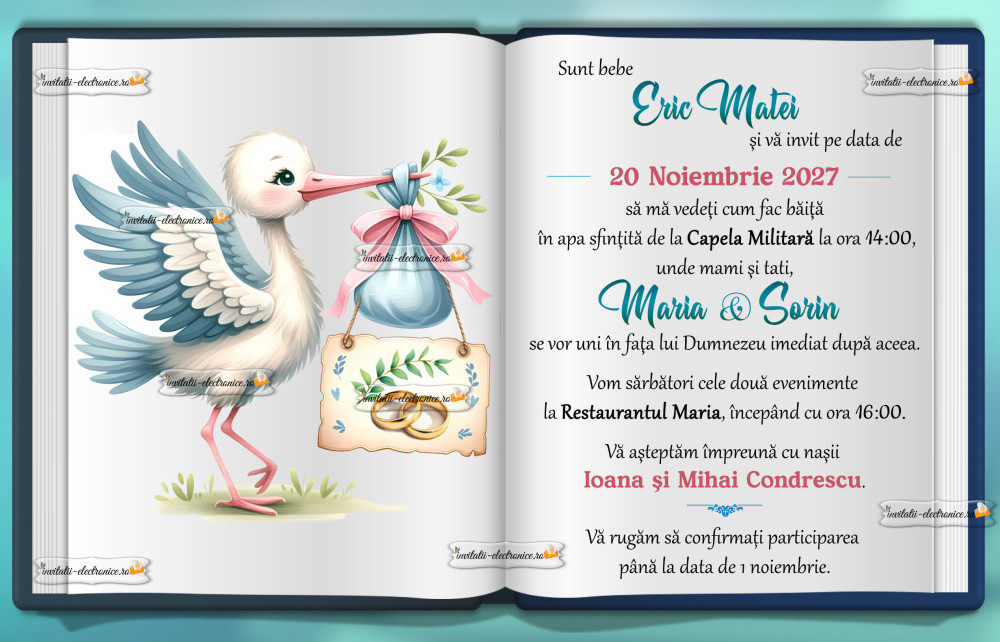 Invitatie nunta si botez