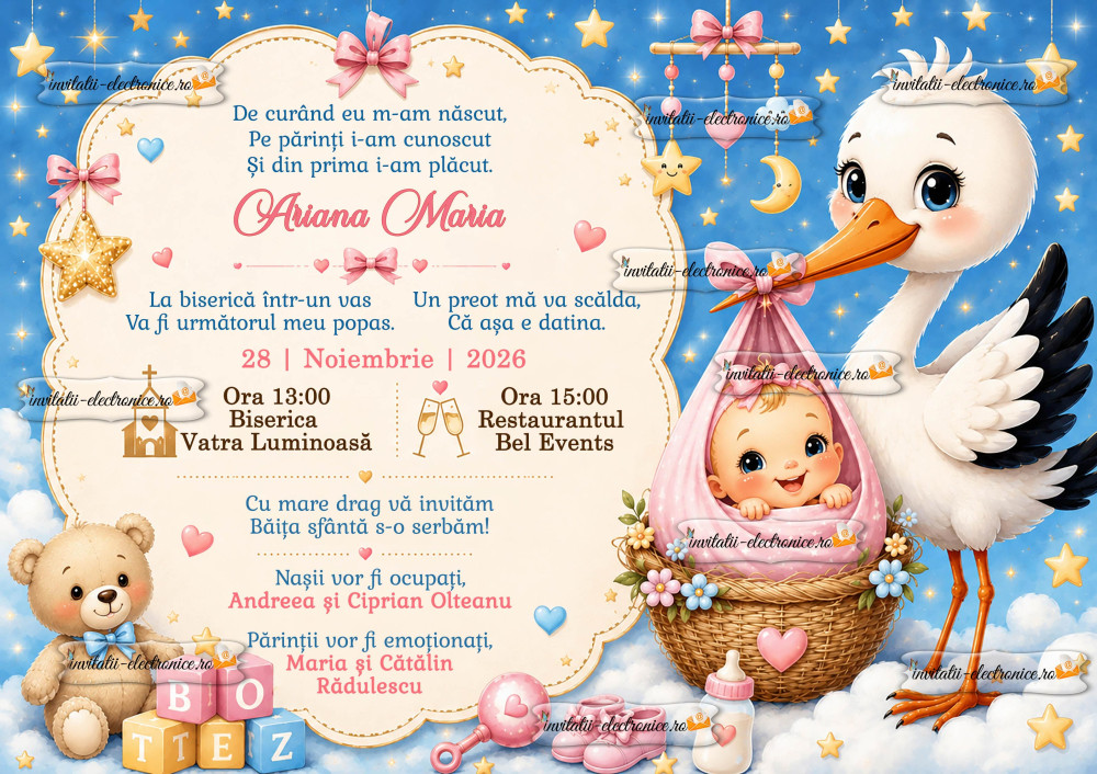Invitatie botez fetita