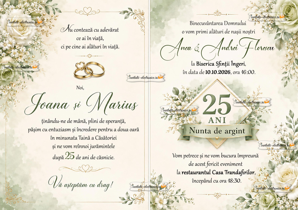 Invitatie la nunta de argint