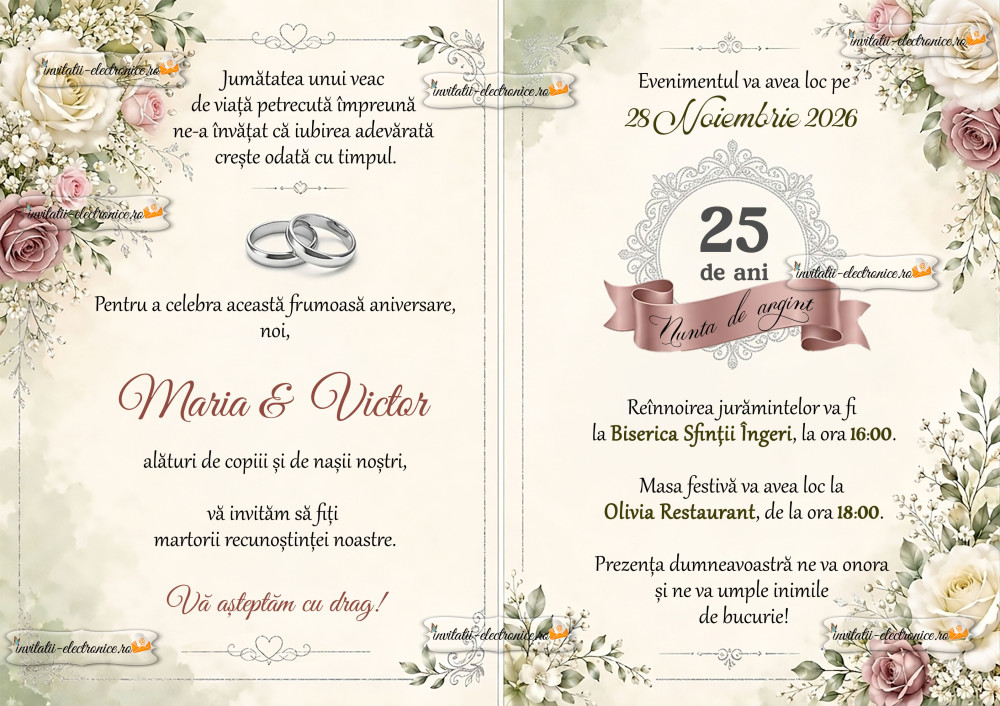 Invitatie la nunta de argint