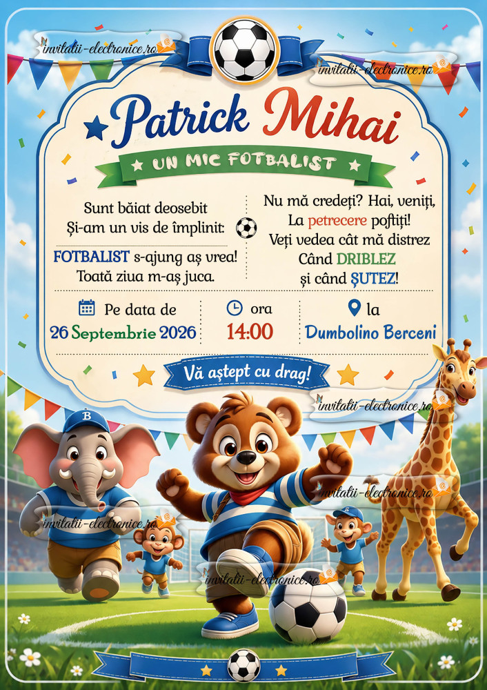 Invitatie - tema fotbal