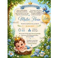Invitatie la botez cu bebe print