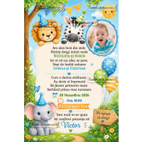Invitatie la aniversare cu animale