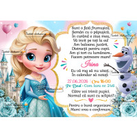 Invitatie la petrecere de fetita cu Elsa