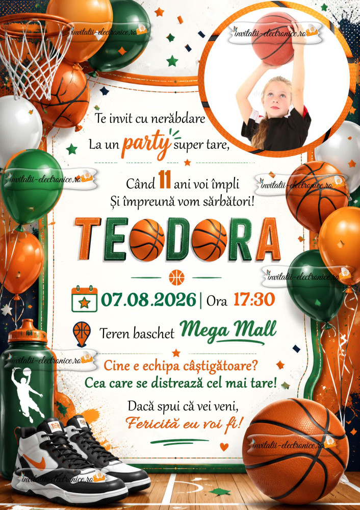 Invitatie la petrecere - baschet