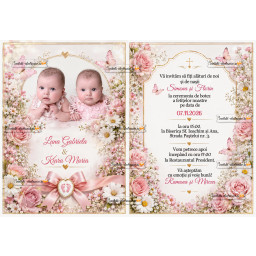 Invitatie electronica de botez cu flori