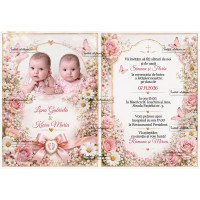 Invitatie electronica de botez cu flori