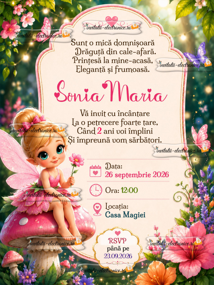 Invitatie la aniversare fetita