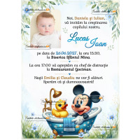Invitatie la botez cu Mickey Mouse 