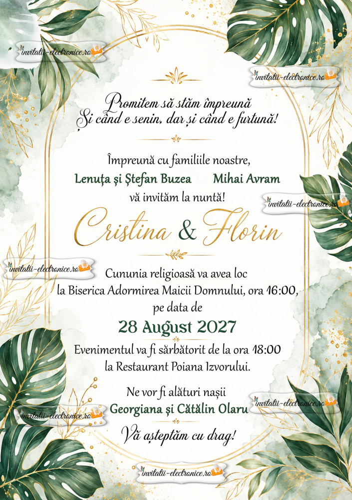 Invitatie de nunta de trimis online