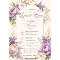 Invitatie de nunta cu flori 