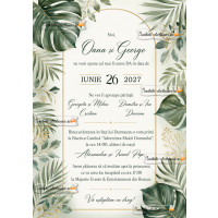 Invitatie cu frunze