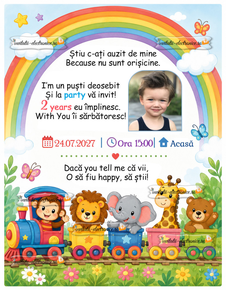 Invitatie cu animale in tren
