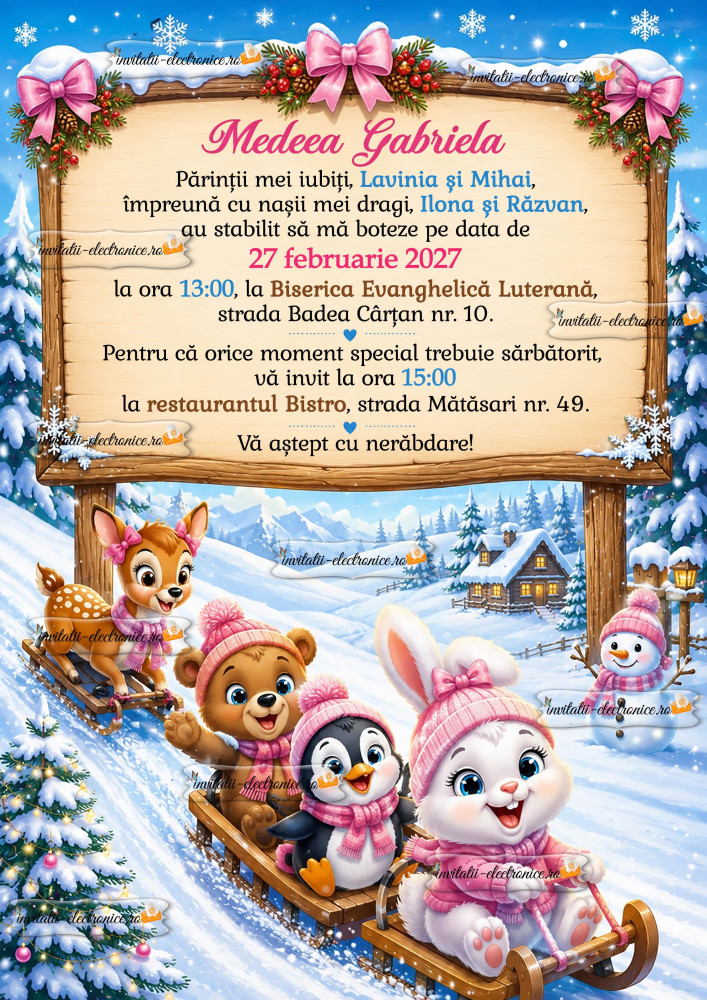 Invitatie la botez iarna