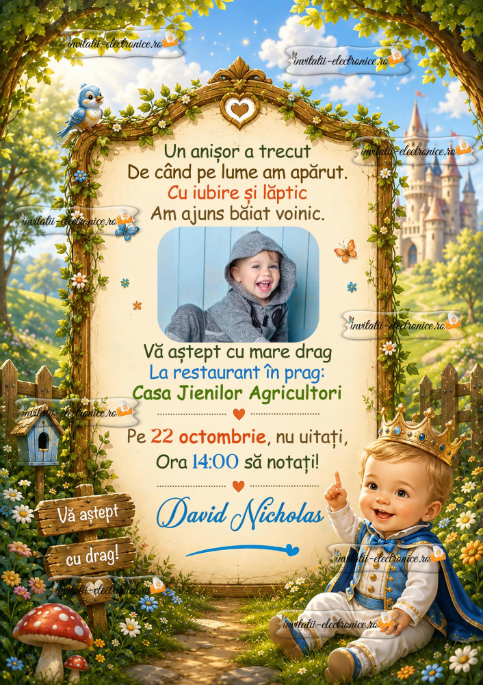 Invitatie aniversare 1 an