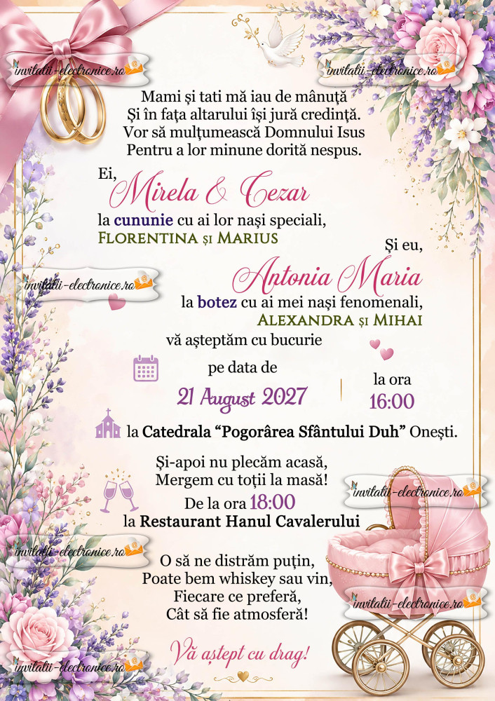 Invitatie electronica la nunta si botez 