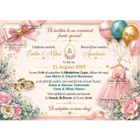 Invitatie nunta + botez fetita