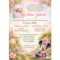 Invitatie de botez cu Minnie Mouse