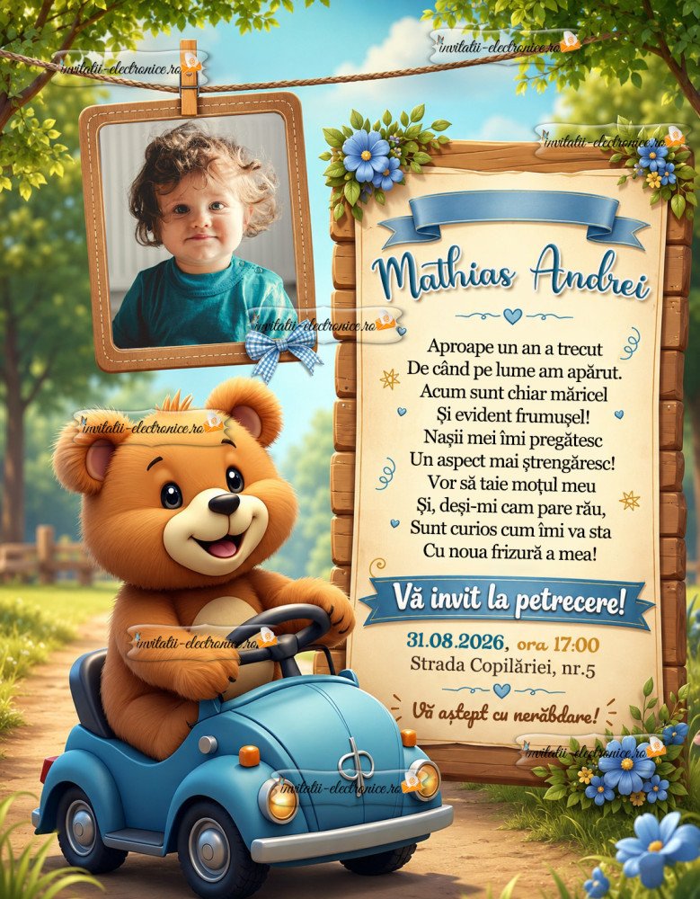 Invitatie aniversare baietel