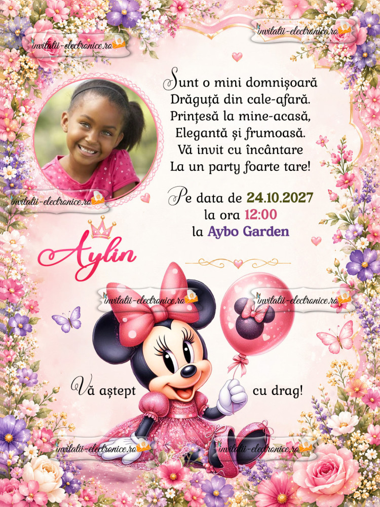 Invitatie la petrecerea unei fetite