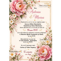 Invitatie la nunta cu flori