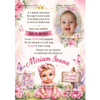 Invitatie aniversare fetita 1 an