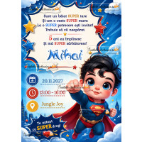 Invitatie la aniversare cu Superman