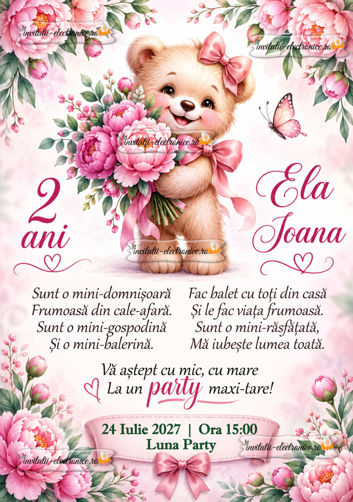 Invitatie aniversare fetita