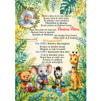 Invitatie de botez cu animale