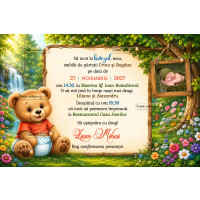 Invitatie la botez cu ursulet