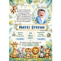 Invitatie digitala cu animale din jungla