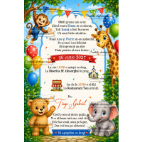 Invitatie la botez cu animale