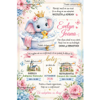 Invitatie de botez digitala cu elefantel