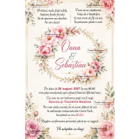 Invitatie la nunta cu flori