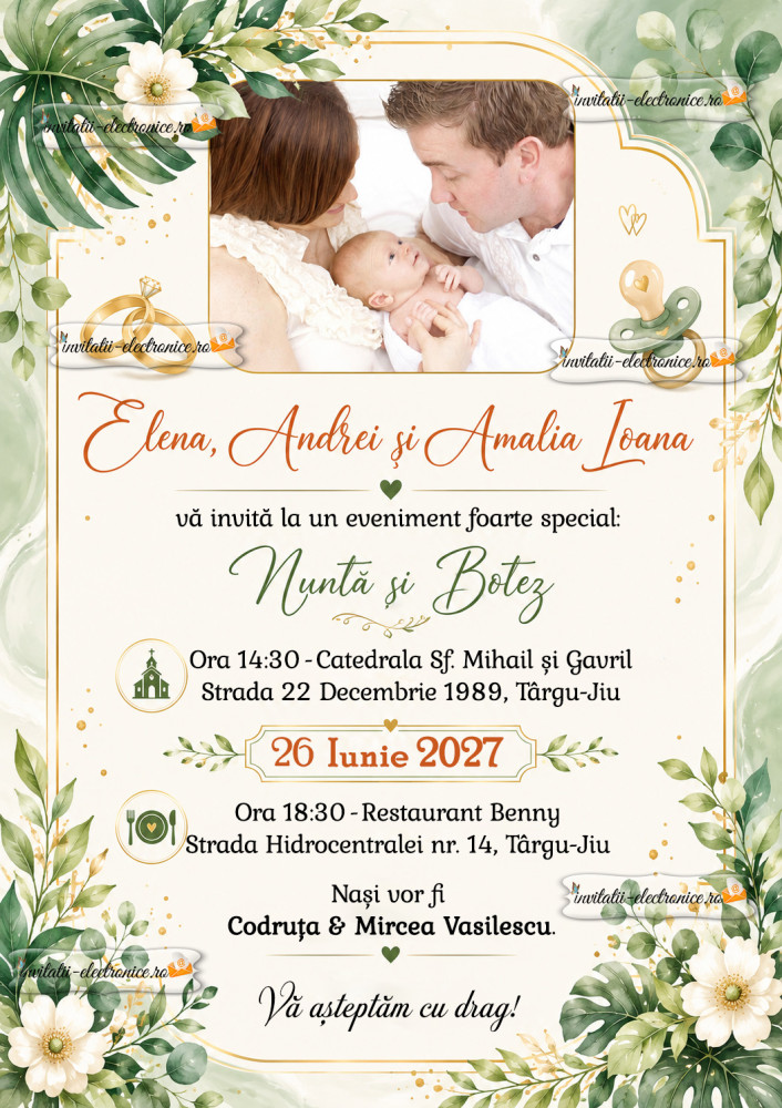 Invitatie nunta si botez 2 in 1