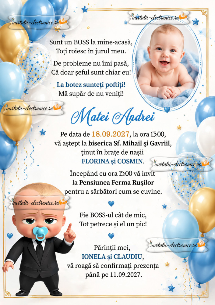 Invitatie cu Baby Boss
