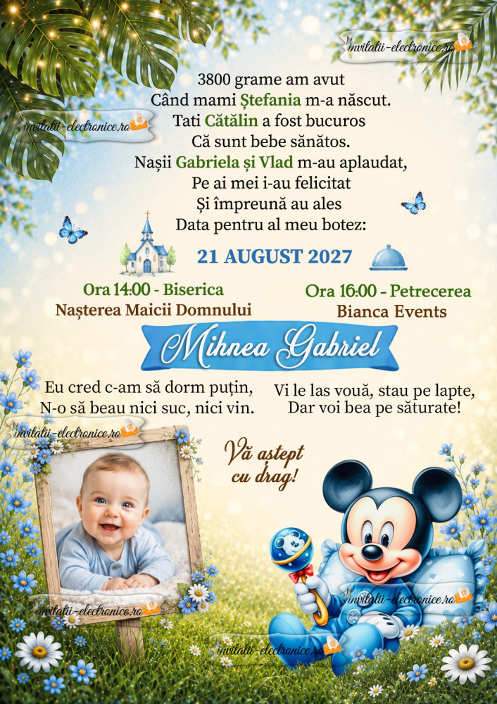 Invitatie la botez 