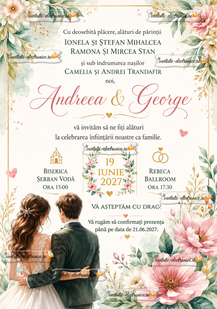 Invitatie la nunta sau la cununie