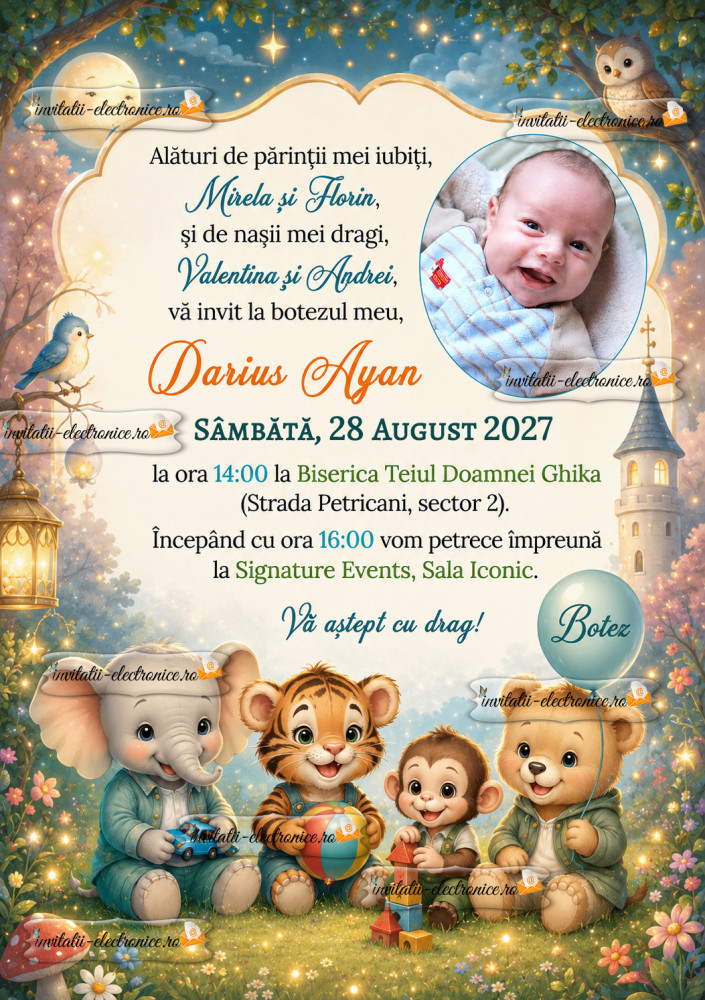 Invitatie la botez baiat