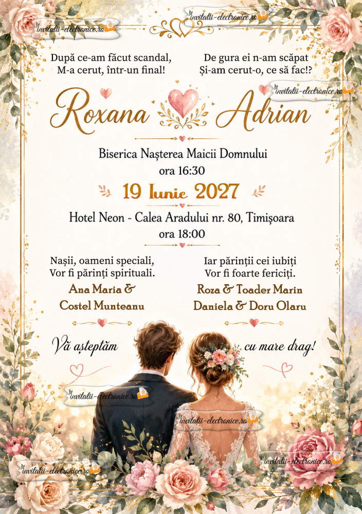 Invitatie de nunta de distribuit online