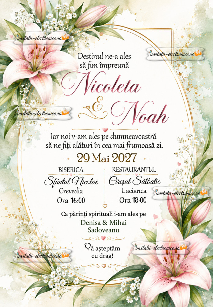 Invitatie digitala la nunta