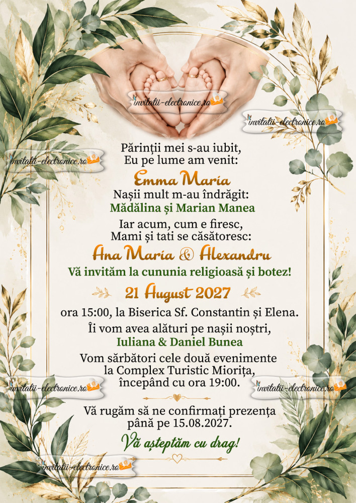 Invitatii electronice de nunta si botez de trimis online