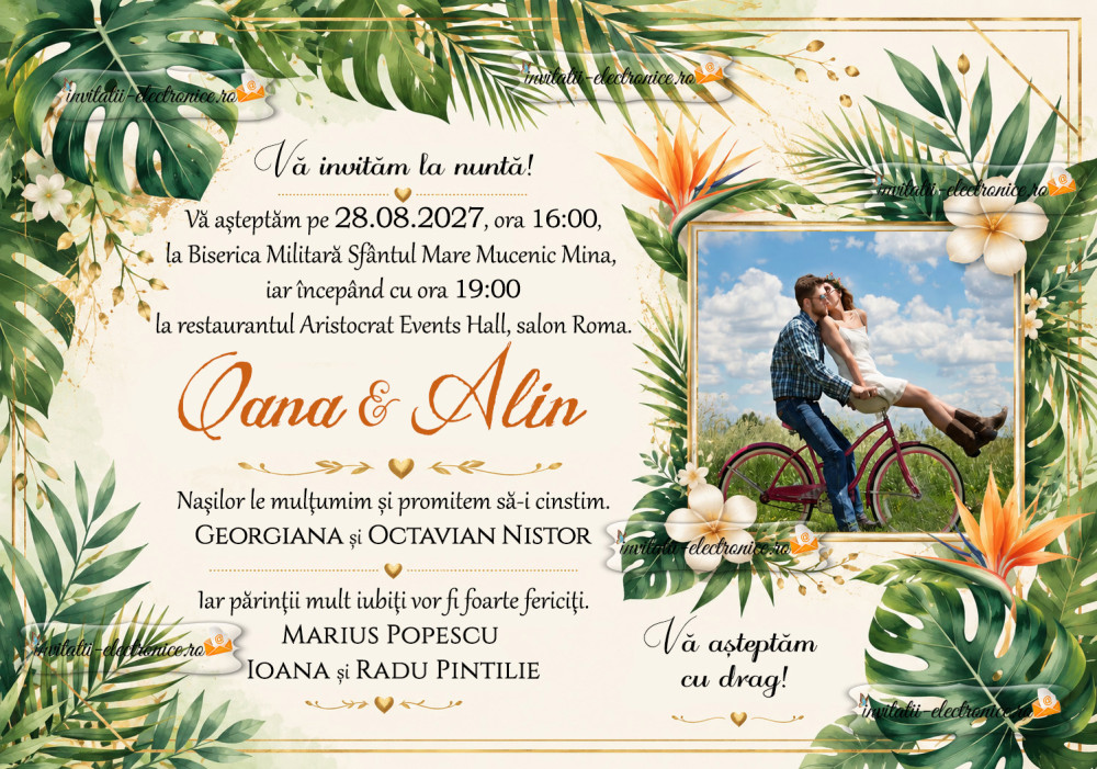 Invitatie frumoasa la nunta 